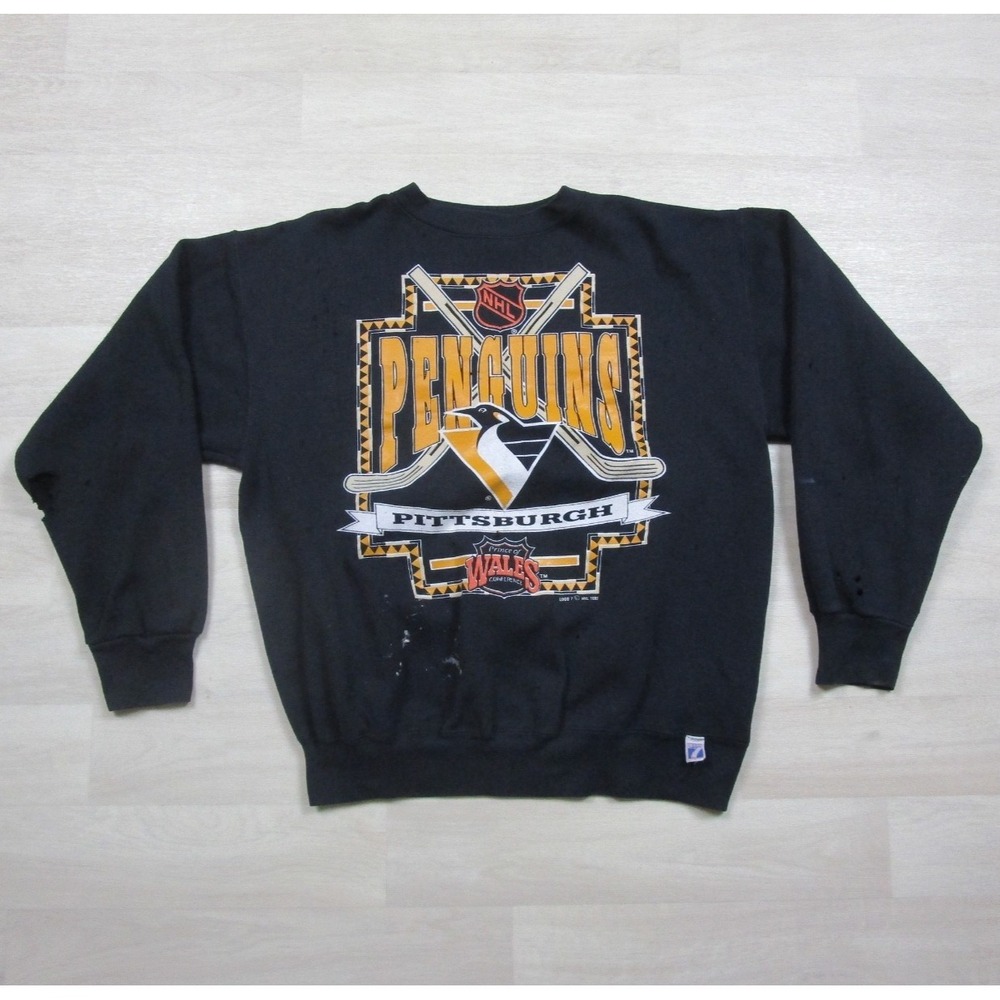 Vintage '92 Pittsburgh Penguins Crew Neck Sweatshirt (L) Prince Of Wales Champs